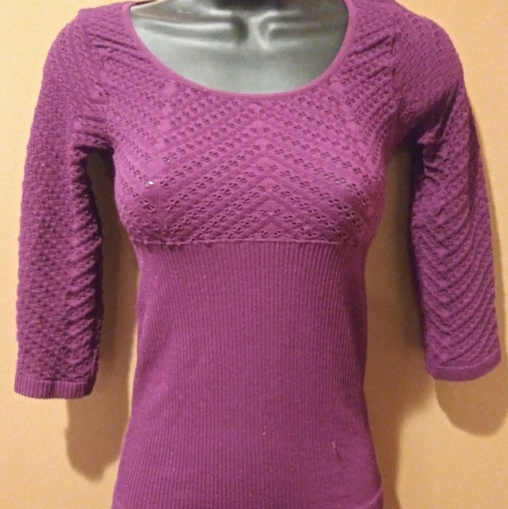 LS1 Berry Purple Stretch Long Sleeve Shirt Size Medium
